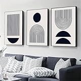3-teiliges Leinwandplakat, moderne Kunst, abstraktes Linienmuster, Leinwandgemälde, für Schlafzimmer, Wohnzimmer, Flur, Wandkunst, Raumdekoration, 70 x 90 cm (28 x 35 Zoll) x3 mit Rahmen