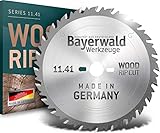 Bayerwald - HM-Kreissägeblatt - Ø 250 mm x 3,2 mm x 30 mm | Flachzahn (18 Zähne) | Sägeblatt zum Nuten, präzise Zuschnitte, Quer-/Längsschnitte in Holz & Edelhölzer | mit Kombinebenlöchern