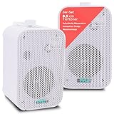 Pyle Outdoor Lautsprecher, Wandlautsprecher 300W Lautsprecher Boxen, Outdoor Speaker, Marine Speaker, Außenlautsprecher Wetterfest & Leicht Montierbar, für Terasse, Boat Spa ATV UTV Badezimmer, Weiß