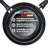 Fissler Essential Black/Aluminiumpfanne-beschichtet (28 cm) Keramik-beschichtet, Bratpfanne hergestellt ohne PFAS/PTFE, Induktion – MADE IN GERMANY
