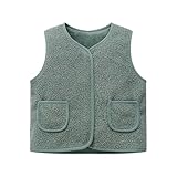 Weste Jungen Mädchen Winter Warme Fleece Jacke Solide Leichte Weste Tops Gilet Teddy Mantel Baby Mädchen Flauschige Fuzzy Sherpa Outwear mit Tasche