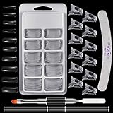 metagio 100 Stück Dual Nail Forms Set, Nagelverlängerung Verlängerung Nagel Gel Formen Nagelformen Set für gelnägel Acryl Nägel mit Nagelspitzen Clip, Dual-Ended Nagel Pinsel und Nagelspitzen