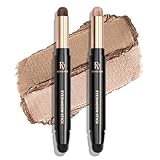FV 2 PCS Lidschatten Stift, Hochpigmentierte Creme Lidschatten, Langanhaltend, Knitterfrei, Wasserfest Eyeshadow Sticks mit Matt und Shimmer Finish