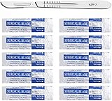 10 Stück Skalpellklingen Figur 21 mit Karbonstahl für Skalpell-Halter Nr. 4 - Ersatzklingen einzeln steril verpackt