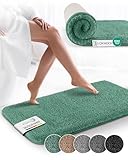 Beautissu Badematte rutschfest 100x60 cm – Duschvorleger Hochflor Badteppich rutschfest Waschbar Shaggy Optik – Flauschig Badvorleger Badezimmerteppich Groß – Badematte Mintgrün BeauMare FL