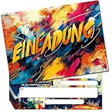 Hierein Einladungskarten Junge, 12 Stück Stylishe Graffiti Einladungskarten Kindergeburtstag Party Einladungskarten Geburtstag für Mädchen Jungen zum Kindergeburtstag und Anderen Feier