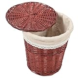 GALPADA Handgeflochtener Wäschekorb aus Rattan mit Deckel Multifunktionale Aufbewahrung für Schmutzige Kleidung Handtücher für Zuhause Hotels und Hot Pot Läden