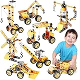 Spielzeug ab 5 6 7 8 9 10 Jahre Jungen, STEM Konstruktionsspielzeug 5 6 7 8 9 Jahre Geschenk 5 6 7 8 9 Jahre Junge Baustellenfahrzeuge Kinder Geburtstagsgeschenk Junge 5-12 Jahre 8 in1 Lernspielzeug