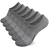 Airacker No Show Socken für Damen, sportlich, gepolstert, niedrig geschnitten, Sport, Laufen, Knöchelsocken für Damen, 6 Paar, grau dunkel, 37-40.5 EU