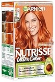 Garnier Nutrisse Pflegende Intensivtönung mit nährenden Fruchtölen, Coloration mit 8 Wochen Halt, Farbsensation Haarfarbe, 7.40 Strahlendes Kupfer