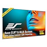 Elite Screens Aeon CLR 3 AR103H-CLR3 UST ALR Projektor-Leinwand, 16:9, 4K, 90 % Decken-Umgebungslicht, Ablehnungskante, freier fester Rahmen, grauer Projektor-Leinwand für den Innenbereich, Heimkino