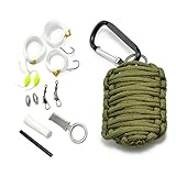Ganzoo Paracord 550 Survival – Kit, 12 teiliges Set als Überlebensausrüstung, Outdoor Set, Survival Set, Marke Ganzoo (Olive)