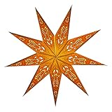 JUSTSTARS Papierstern mit Beleuchtung – Set mit Kabel und LED – Weihnachtsstern zum Hängen/Fenster-Deko – 60cm Yellow