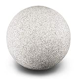 trendlights24 Stone IP65 Kugelleuchte für Garten - 60 cm Kugel Außenleuchte Naturstein Optik - E27 230V - winterfest - Erdspieße - mit LED 9W