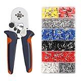 Aderendhülsen-Crimpwerkzeug-Set Mit Aderendhülsen, Isolierten Kabelschuhen, Ratschen-Drahtcrimper For Elektrische Kabelverbinder PräZises Crimpen(HSC8 6-4 1200PCS)