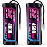 DXF 7,2V 4600mAh RC NiMH Akku für RC Auto RC LKW HPI Losi Kyosho Hobby für RC Cars Aeroplane Helicopter Boat (2 Packs)