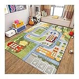 BONAKE Auto Teppich Spielmatte, Kinderteppich Spielmatte Spielzeugauto Teppich, Für Stadtleben Straßenverkehr Pädagogisch, Für Kindergarten Im Spielzimmer ( Size : 100*160cm )