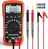 Digital Multimeter mit automatischer Bereichswahl, Multifunktionstester, der AC/DC Voltage, AC/DC Current, Widerstand, Durchgang, Kapazität, Frequenz und Diodentests, Datenhaltung und NCV misst.