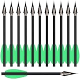 HUNTSPM 6,3' Mini Armbrustbolzen Carbon Armbrustpfeile mit Jagdspitzen Jagdpfeile Pistolenarmbrust Bolzen für 50-80lbs Mini Armbrust Präzisionsziel Praxis Jagd Schießen (6pcs grün)