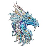 Funnli Holzpuzzles für Erwachsene und Kinder,Einzigartige Tierförmige Holz-Puzzle(Krieger Drache), Puzzle aus Tierteilen 280 Stück, (L-42 * 30cm)