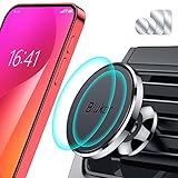 Blukar Handyhalterung Auto Lüftung, Universale 360° Magnetisch KFZ Handyhalter Auto Zubehör mit 5 Starke Magnet & 4 Metallplatten, Kompatibel mit iPhone 17 Air/Pro/16/15/14, Galaxy, Mate usw.
