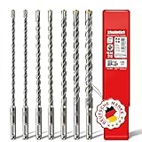 SCHWABENBACH ® SDS PLUS Betonbohrer Set - Super SDS Bohrer Set - 7tlg. 6 8 10 12 14 x 210 mm - Steinbohrer kompatibel mit Bosch Hilti Metabo Bohrhammer - für Schlagbohrmaschine (kein SDS MAX)