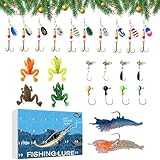 Gwtdtoad Fishing Lure Weihnachtscountdown - Angelzubehör Set,Weihnachtsangelköder Mehrfach Gelenkt Für Angler Und Anglerinnen | Fluss See Teich