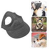 Baseballmütze für Haustiere, Hunde Mütze Hund Sport Hut Hunde Sonnenhut Einstellbare Streifen Sommer Reise Hut mit Ohrlöcher(M-Schwarz)