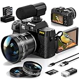 Monitech 48MP Digitalkamera 4K Videokamera Reversible Display Point and Shoot Kameras für Fotografie 16X Digitalzoom Digitalkameras für Fotografie Vlogging Kamera für YouTube mit 32GB Karte S100