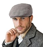 LADYBRO Klassische einfarbige Schiebermütze für Herren, Cabbie Driving Scally verstellbar, Grau, Einheitsgröße 56-59cm