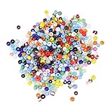 TEHAUX 3mm Bunte Glasperlen Für DIY Schmuckherstellung Perlen Zum Auffädeln Für Armbänder Und Halsketten Gemischten Farben