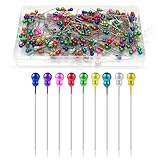 Stecknadeln mit Kopf Lang 240 Stück 55mm Bunte Stecknadeln Edelstahl Abstecknadeln Stecknadel Nähen Zubehör für Handwerk Schmuck