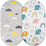 Aolso Baby Matratzenschoner Spannbettlaken, 2er Pack Stubenwagen Bezug 84 * 41cm, Baby Spannbetttuch Stubenwagen, Kinderwagen Matratzenbezug, Spannbettlaken für Kinderbetten aus Polyester gewebt