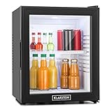 Klarstein MKS-13 Mini Kühlschrank Minibar Getränkekühlschrank mit Regaleinschub (36 Liter, leise, reinigungsfreundlich) schwarz-silber