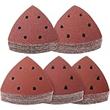 PMIQSA 100 Stück Deltaschleifer Schleifpapier Dreieckschleifer 93x93x93mm Schleifblätter Klett Schleifdreiecke 40/80/120/240/400 Körnung für Deltaschleifer Schleifpapier für Holz Metall