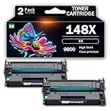 Wiederaufbereitete Tonerkartusche als Ersatz für 148X W1480X für HP 4001n 4001dn 4001dwe 4001dw MFP4101fdn 4101fdw Drucker, Tintenpatrone mit hoher Reichweite, 9800 Seiten,Black-2PCS
