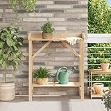 Frdhee Pflanzenregal für Innenräume,Pflanzenständer Braun 75 x 40 x 90 cm Solides Kiefernholz,Stabil und Platzsparend,Ideal für Wohnzimmer,Balkon und Büro