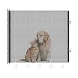 Katzentür Gitter,Katzengitter Für Innentreppe Ausziehbar | Tier Und Baby Sicherheitsgitter Mit Netz Und Faltbarem Design Für Den Flur Die Das Wohnzimmer Die