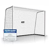 Racetex Fussballtore für Garten Kinder und Erwachsene [ENORM ROBUST] - Fußballtor Kinder mit Stabiler Stahlrahmen Front - Fußballtore inkl. Edelstahl Erdanker - Das Perfekte Tor für den Garten 300