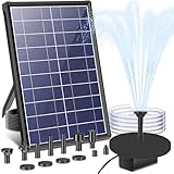 Biling 7.5W Teichpumpe Solar Brunnenpumpe mit Filter, 300 L/H Solarpumpe für Brunnen mit 1,5 m Schlauch für Solar Wasserspiel, 10 Düsen Solar Springbrunnen für Außen Garten, Teich, Wasserfall