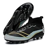 AMZ BSHIDA Fußballschuhe für den Innenbereich, für Herren, Rasen, Weiß, Schwarz, Blau, Größe 39-45, Black Mg, 40 EU