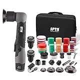 Akku Poliermaschine, Winkelpolierer, SPTA 12V Mini Akku Ezenter Poliermaschine Polierer, Akku-Polierer 25mm/50mm/80mm Polierteller/Polierschwamm/Wollscheibe, zum Polieren von Auto, Möbeln - LD104DE-V2