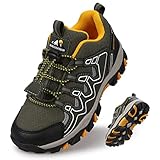 UOVO Laufschuhe für Jungen, Sneaker, Kinder, athletisch, atmungsaktiv, leicht, modische Outdoor-Schuhe (kleines Kind/großes Kind), Khaki/Gelb, 12.5 Little Kid
