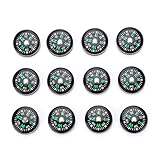 Mini-Kompass, ölgefüllter Kompass, 20 mm, Taschenkompass, 12 Stück, Knopf-Kompass mit Hartschale, für Kinder, Survival-Kits, Projekte, Hobbys, Camping, Wandern, Bootfahren, Touren