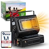 Z.M.C 2-in-1 Tragbare Gasheizung und Gaskocher mit LPG Anschluss, Camping Heizung 1,3 kW, Gasheizer für Outdoor, Camping, mobile Heizstrahler mit Piezozündung, Wärme & Kochen für unterwegs