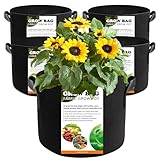 COKIELE 5 Stück 40L Stofftöpfe, Pflanzsack aus Vlies Stoff mit Griffe, Schwerlast 300G Verdickter und Belüfteter Pflanztasche für Kartoffeln, Tomaten und Erdbeeren, Blumen