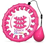 Gewichteter Hula-Infinity-Fitnessreifen für Erwachsene, Gewichtsverlust, 2-in-1 Smart-Fitness-Workout, Hula-Kreis-Reifen mit 28 Gliedern (134 cm), geeignet für Frauen und Anfänger