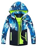 LAUSONS Kinder Gefütterte Jacke Jungen Übergangsjacken für Jungs Softshelljacken mit Camouflage Muster Grün DE: 152-158 (Herstellergröße 160)