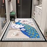 RUGMRZ Wohnzimmer Weicher Teppich Blau Esszimmer Druck Design Wohnzimmer Teppich modern Anti-Fouling Teppiche Wohnzimmer Moderne Teppiche Wohnzimmer 120x160cm