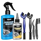 Fahrrad Reinigungsset, YIMAX 6 in 1 Fahrrad Kettenreiniger Set, Kettenreiniger Fahrradkette, 100ml Fahrrad Kettenöl und 300ml Fahrradreiniger,Fahrradreiniger mit Reinigungsbürste für Alle Fahrrädern